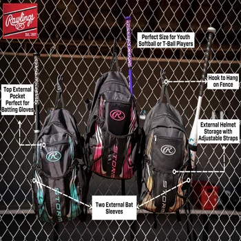 Storm Girls Softball Bag, Black/Pink - Available in 3 Colors 5
