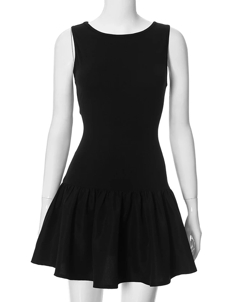 Женское платье-пуловер с круглым вырезом без рукавов