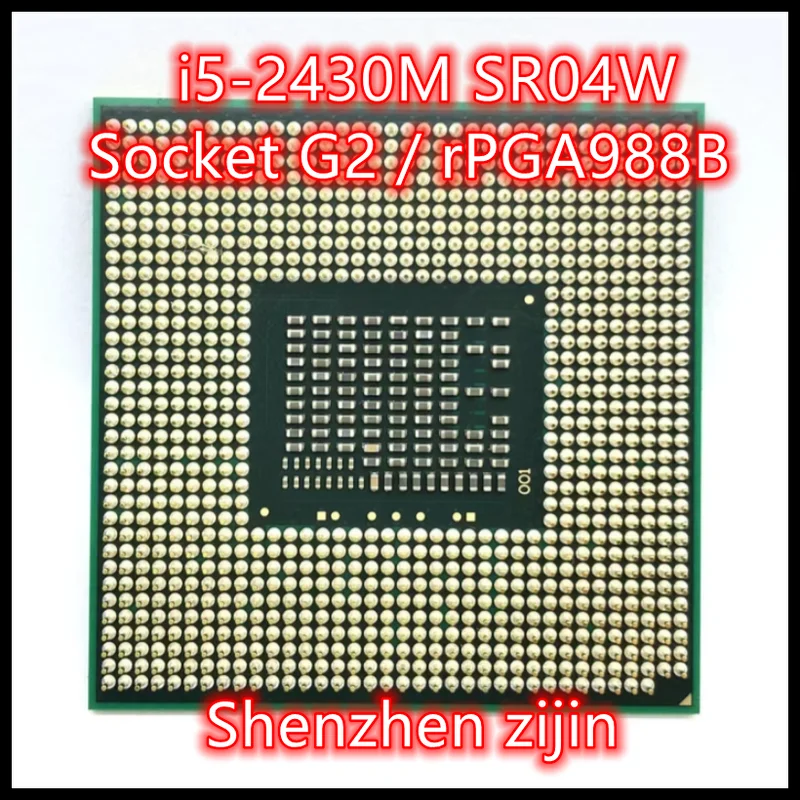 I5-2430M i5 2430M SR04W 2,4 ГГц двухъядерный четырехпоточный ЦПУ процессор 3M 35 Вт Разъем G2 / rPGA988B