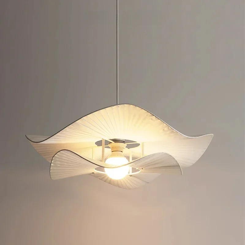 Современная люстра из белой ткани потолочный светильник ваби-саби шляпа