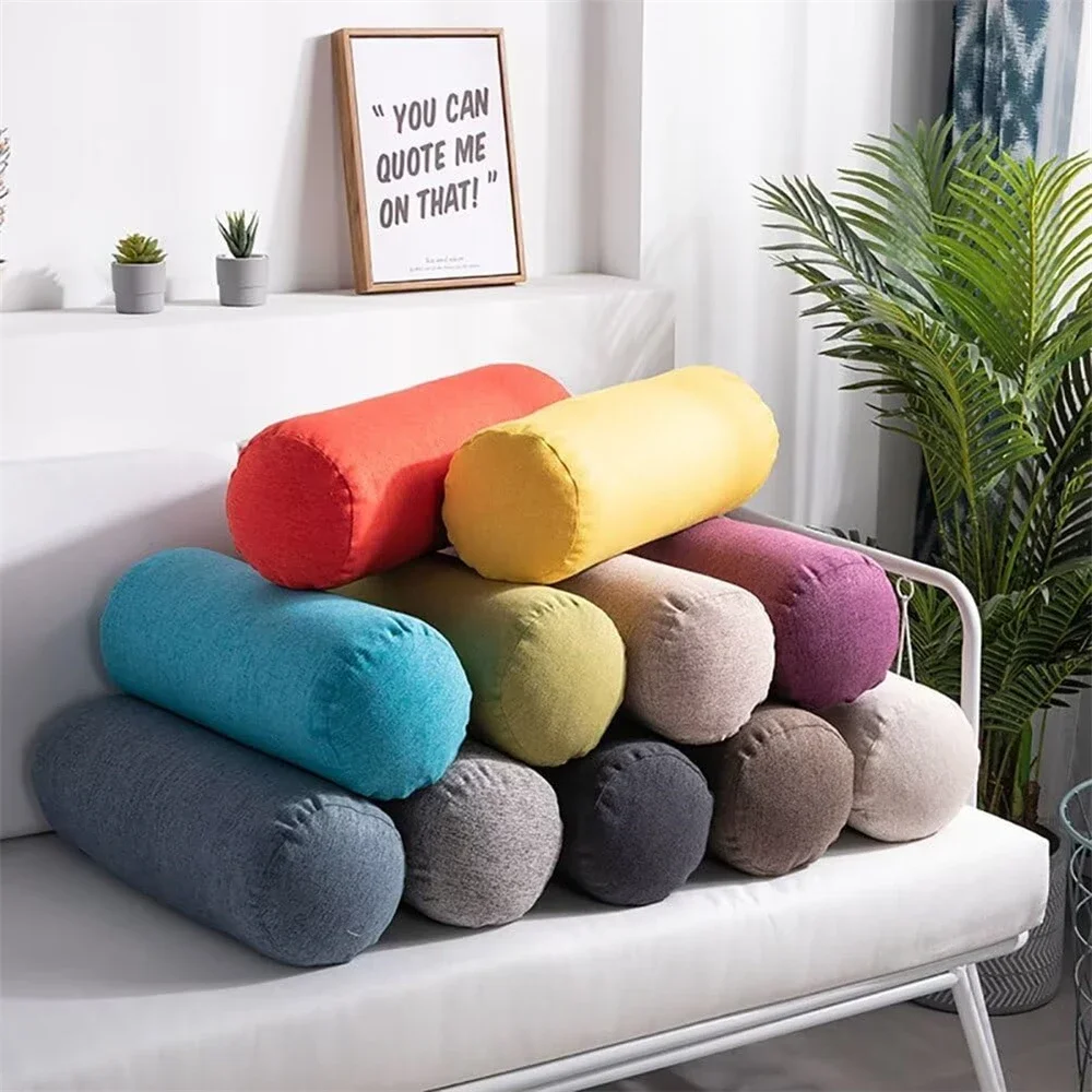 Фото Круглая подушка Bolster Custo, подушка для дивана, подушки для спинки, губчатый наполнитель, круглые подушки для спины, мягкий декор Cojines, подушка для эркера №1