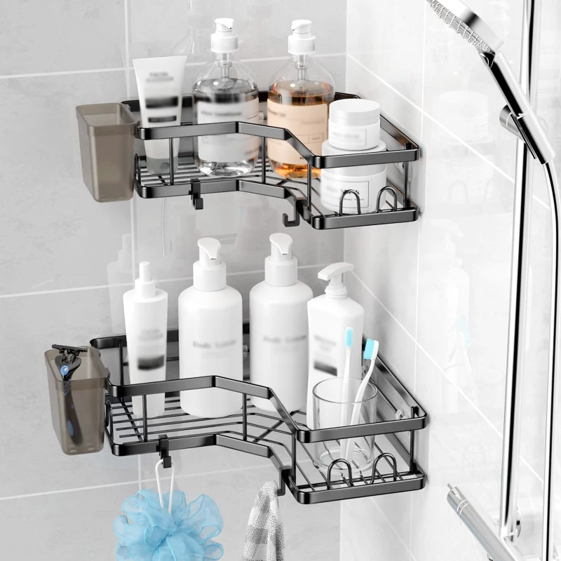 

Storage Mount Shelves Rack Storage Corner Shampoo Organizer Triangular For Wall Bathroom Shelf Rak Bathroom Accessorie No-drill
