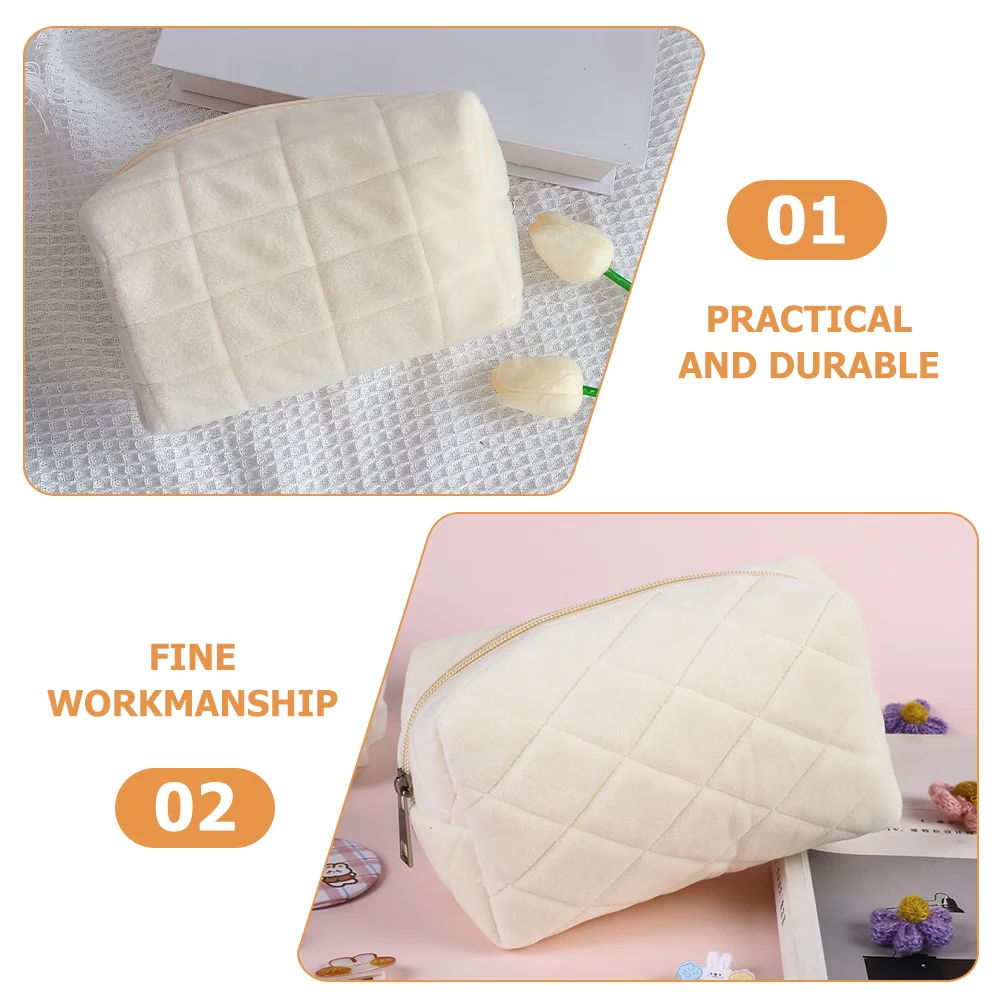 Сумка Белая косметичка для хранения дорожных принадлежностей Простые