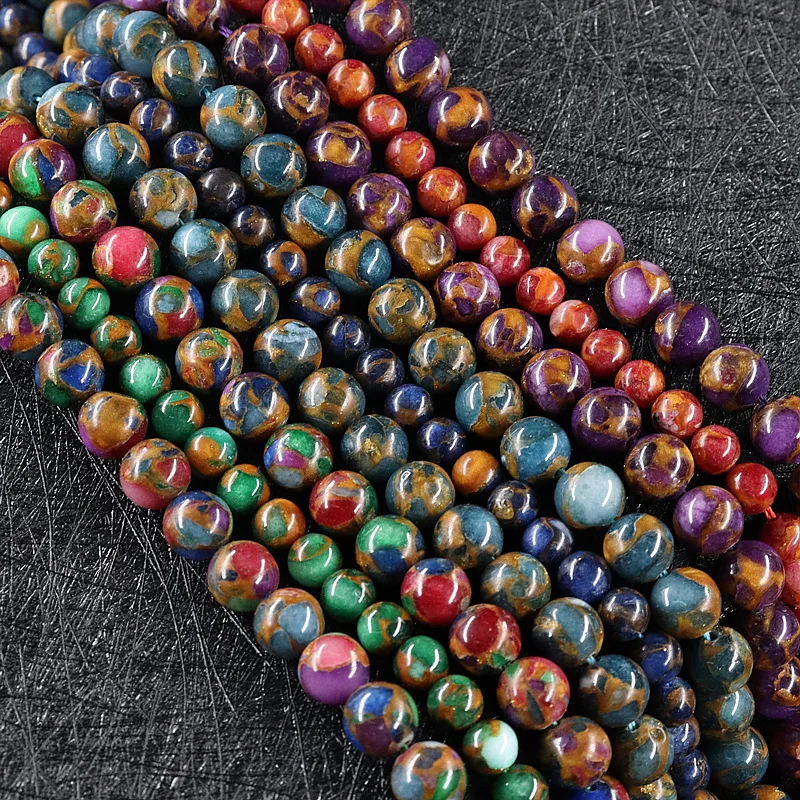 

Natural Stone Tanzania Golden Colored 4mm 8mm 6mm 10mm12mm Round Glass Beads Matter Beads for Jewelry Making DIY Accessorie