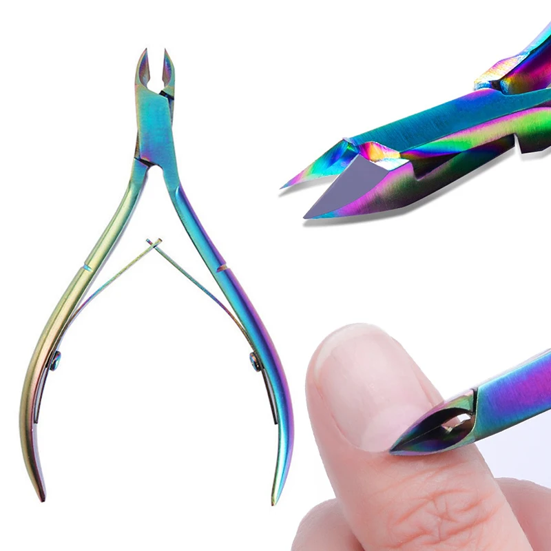 

1 шт. щипцы для кутикулы ногтей Цветные Ножницы Для Стрижки двойная пружина Толкатель для омертвевшей кожи для ногтевого дизайна Набор для маникюра и педикюра