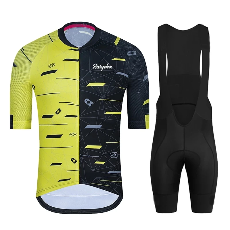 

2022 New Raphaful Summer Cycling Jersey Set Breathable Team Racing Sport Bicycle Jersey Mens Cycling Clothing Short Bike Jersey