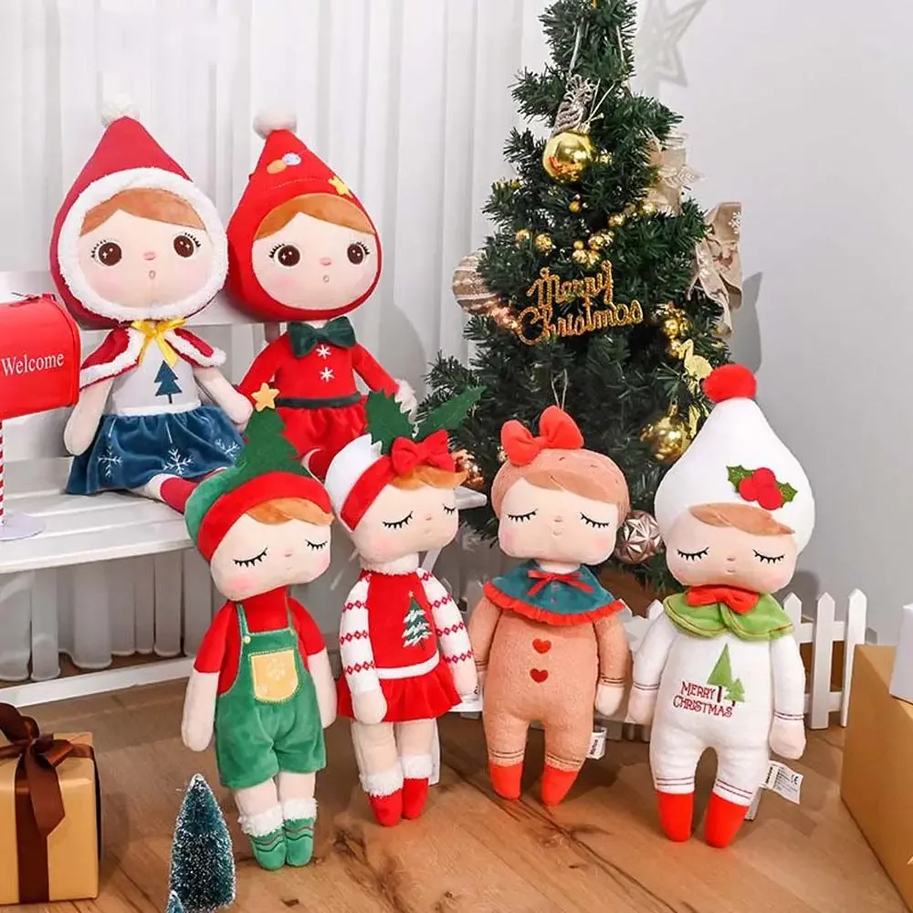 Милая мягкая рождественская игрушка кукла-снеговик с лосем плюшевая для