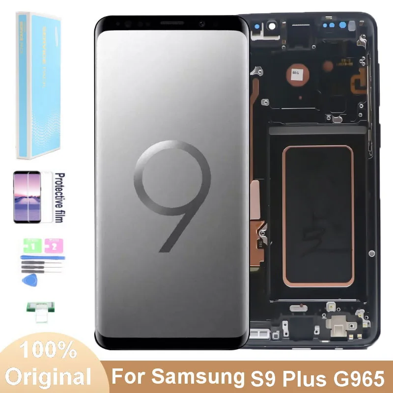 

100%Original AMOLED LCD For Samsung Galaxy S9 Plus G965 SM-G965FN G965F S9+ Display Touch Screen Digitizer Assembly With Defects