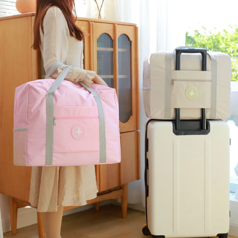

Travel Folding Trolley Bag Large Capacity Luggage HandBag Portable Boarding Storage Bag Packing Cubes Compression Organizer