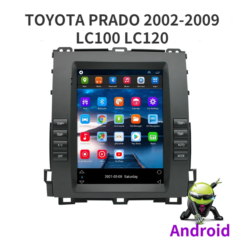 

Автомобильный GPS-навигатор Android Тесла стиль для TOYOTA PRADO 2002-2009 автомобильное радио стерео Мультимедийный Плеер с BT WiFi Mirror Link