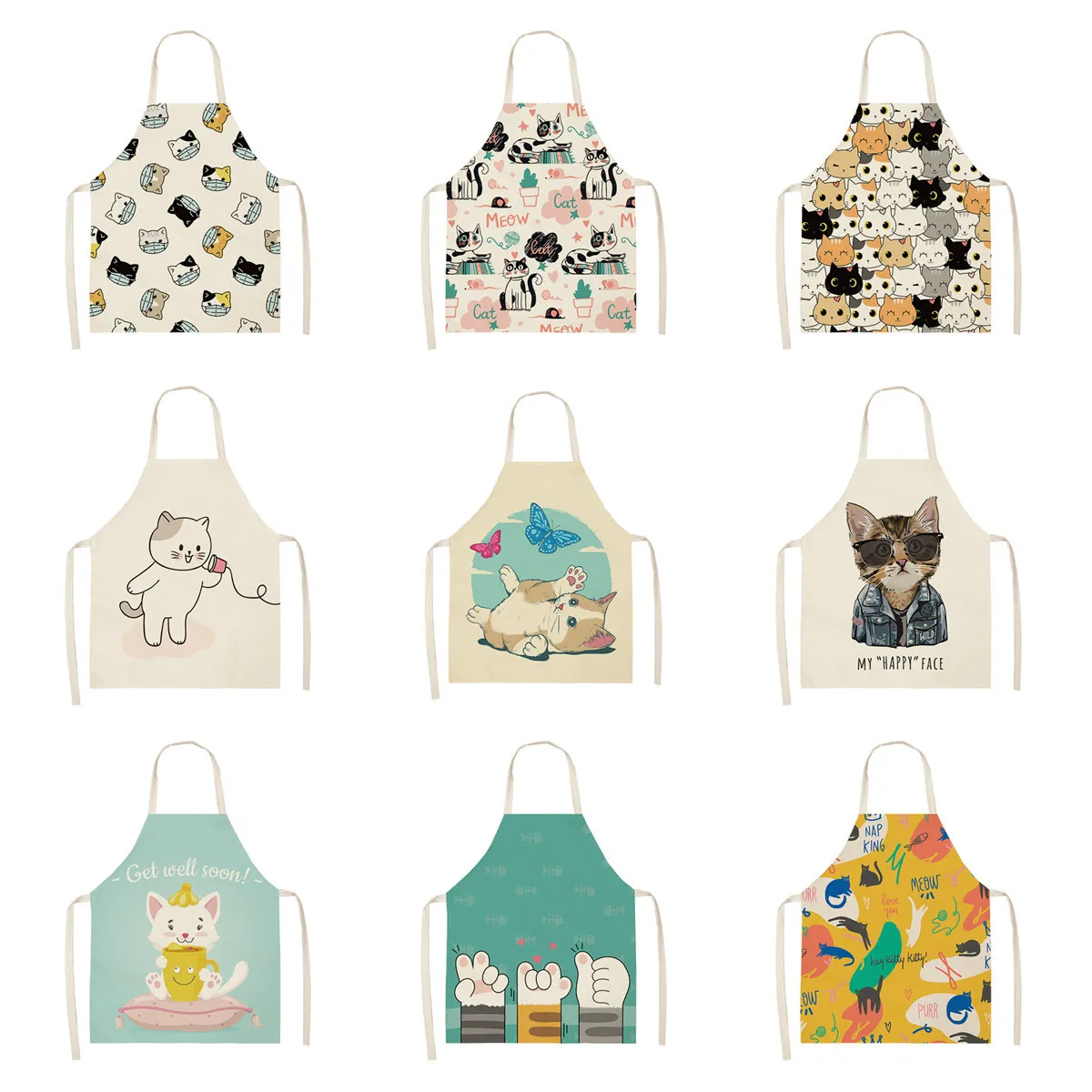 

Кухонный Фартук Cartron-Cat для детей и родителей, фартук для готовки, детский домашний фартук для езды на велосипеде без рукавов, фартук с маслом