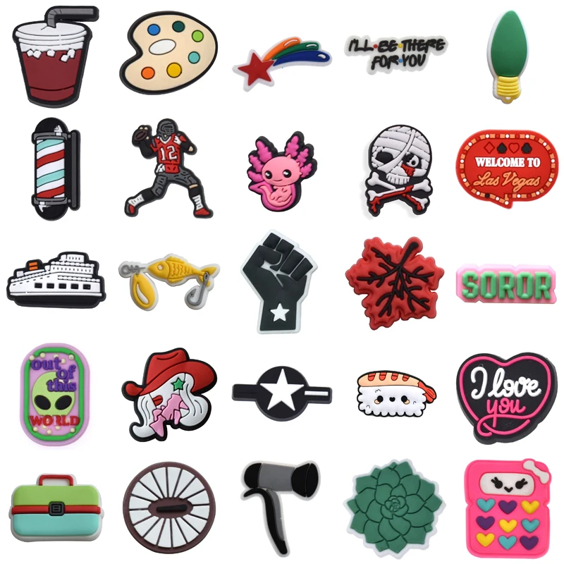 

Girl Packs Shoes Accessories Wholesale Bulk Women Charm Boy Men Shoe Charms Kids Decorations for Croc Para Pins Gifts Set Jeans