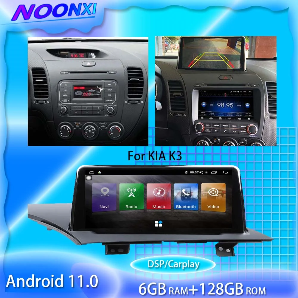 

For KIA K3 6G 128G Android11 Car Radio Stereo Car Multimedia Player GPS Navigation Tape Recorder Auto Radio Carplay DVD Head Uni