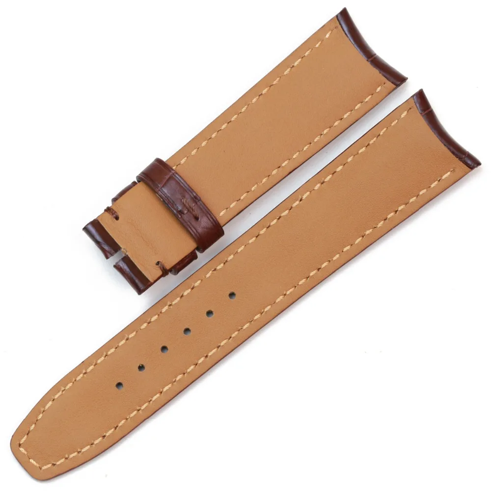 Suitable For Baume & Mercier CLIFTON Men Watchband Crocodile Leather Watch Strap With Bamboo Grain Black Brown 20 21mm