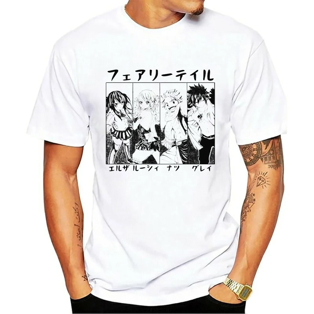 

New Fairy Tail Natsu Japanese Anime T Shirts For Man 2021 Funny Comic Tees Summer Autumn Brand Clothing Shirts Summer Sweatshirt