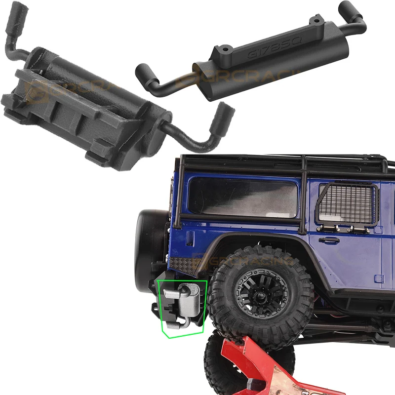 Радиоуправляемая модель с 3D-печатью черная пластиковая задняя двойная выхлопная