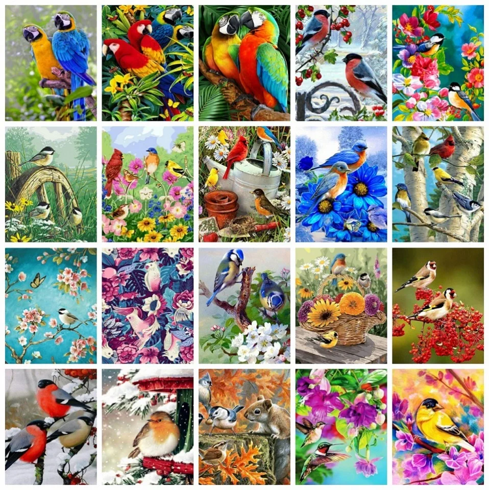 

AZQSD Acrylic Paint By Numbers Parrot Animal HandPainted Oil Painting Drawing On Canvas Gift Home Decor 60x75cm Framed Wall Art