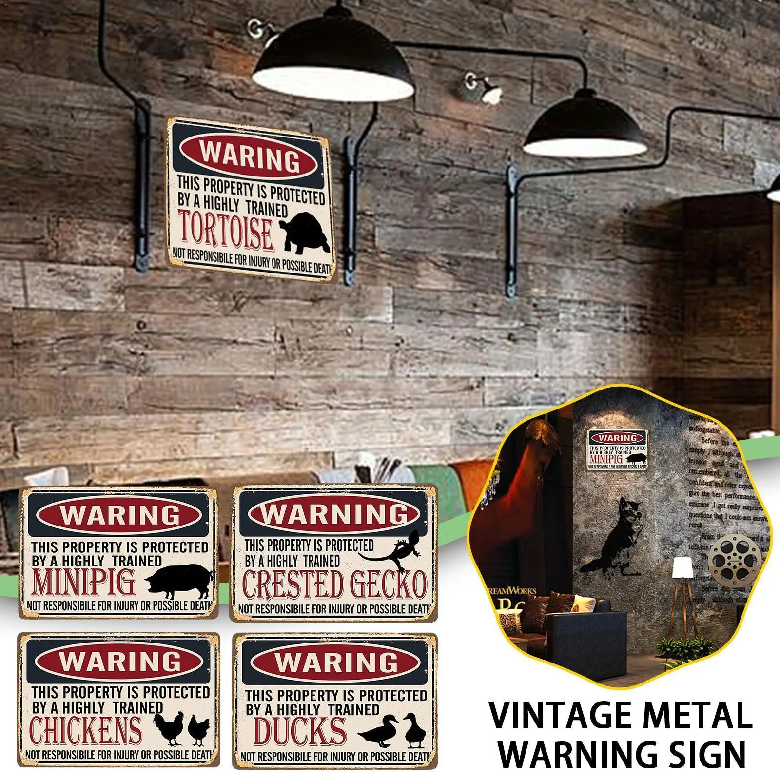 

Vintage Warning Beware Of Animal Sign Metal Bulldog Pet Garden Tip Plaque Farm Tin Caution Danger Home Sign Shop Decoration W7c2
