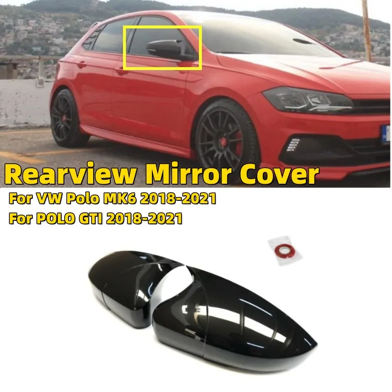 Чехлы для зеркал заднего вида для VW Polo 6 MK6 AW 2018-2021 и Volkswagen POLO GTI 2018-2021