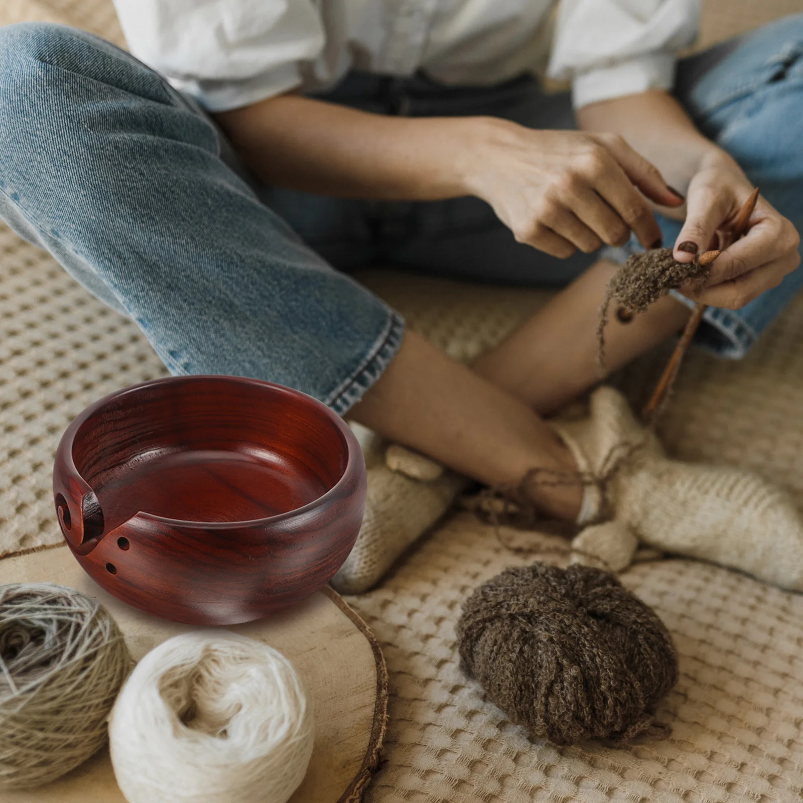 

Knitting Tool Storage Container Accessories Yarn Organizer Crochet Bowl Holder Crocheting