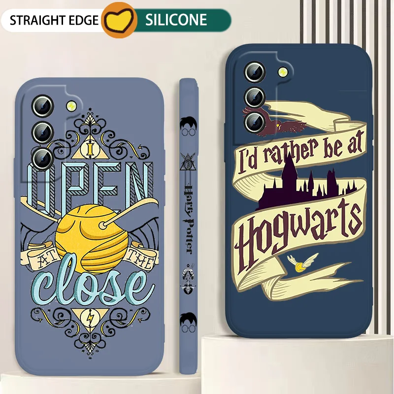 

Magic Map P-potters For Samsung Galaxy S22 S21 S20 S10 S9 Ultra Plus Pro FE 5G Liquid Left Rope Silicone Phone Case