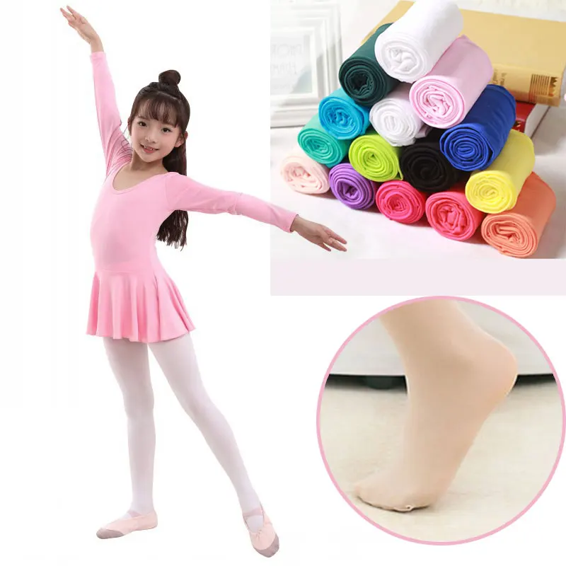 

Spring Autumn Children Solid White Pantyhose Kids Girls Velvet Collant Tights Child Ballet Dance school Stockings leggings socks