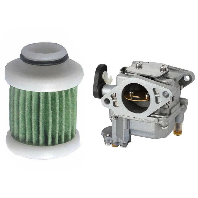 

4 Pcs Car Accessories: 3 Pcs Primary Fuel Filter 6D8-WS24A-00-00 & 1 Pcs Carburetor Assy 66M-14301-12-00