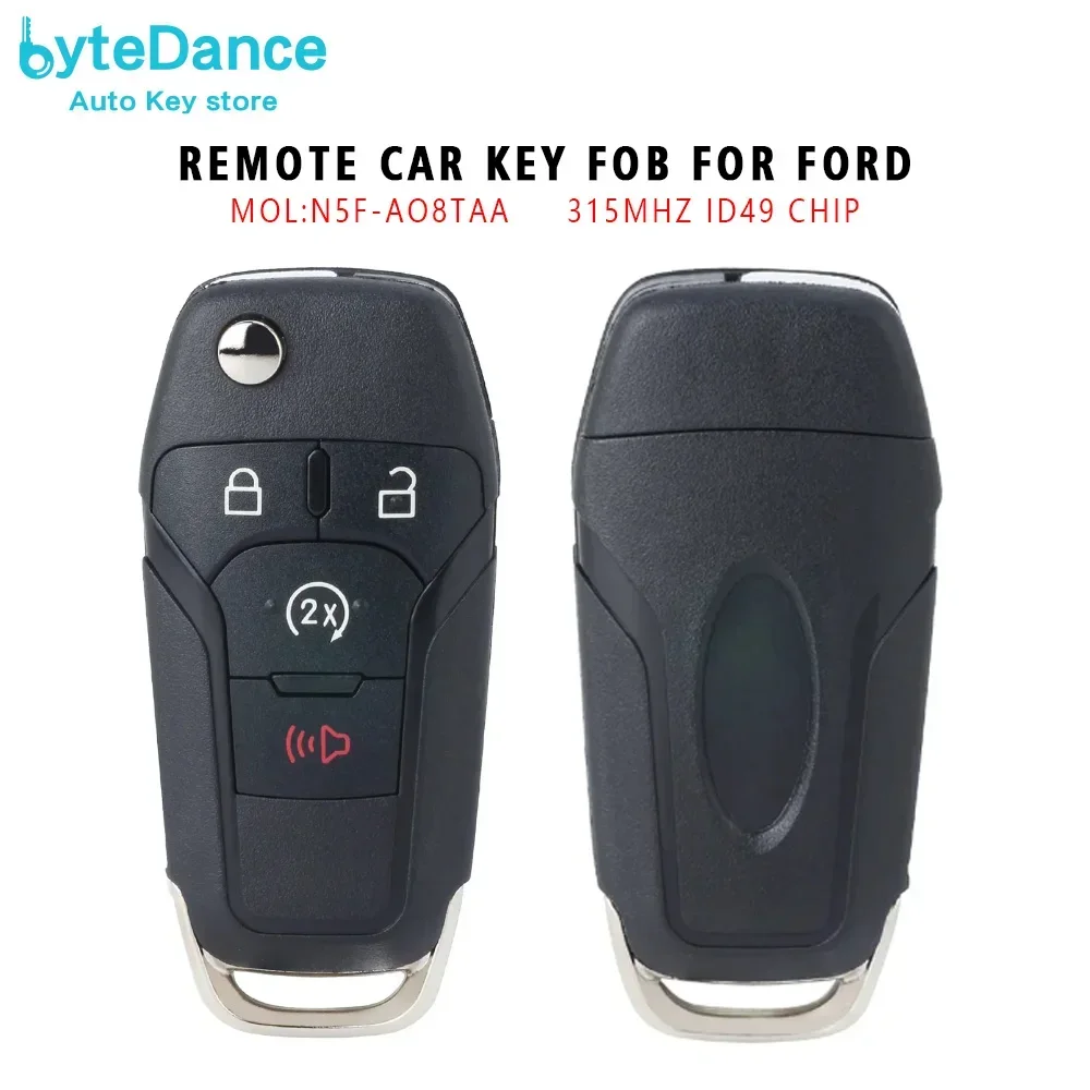 

Remote Car Key fob for Ford Fusion Escort Explorer F150 2013 2014 2015 2016 2017 FCC ID:N5F-A08TAA 315 Mh ID49 Chip HITAG HU101