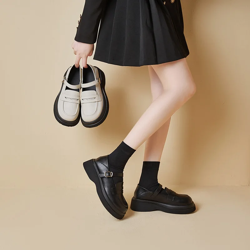 

Pu Leather Loafers Women Shoes Round Head Female Shoes