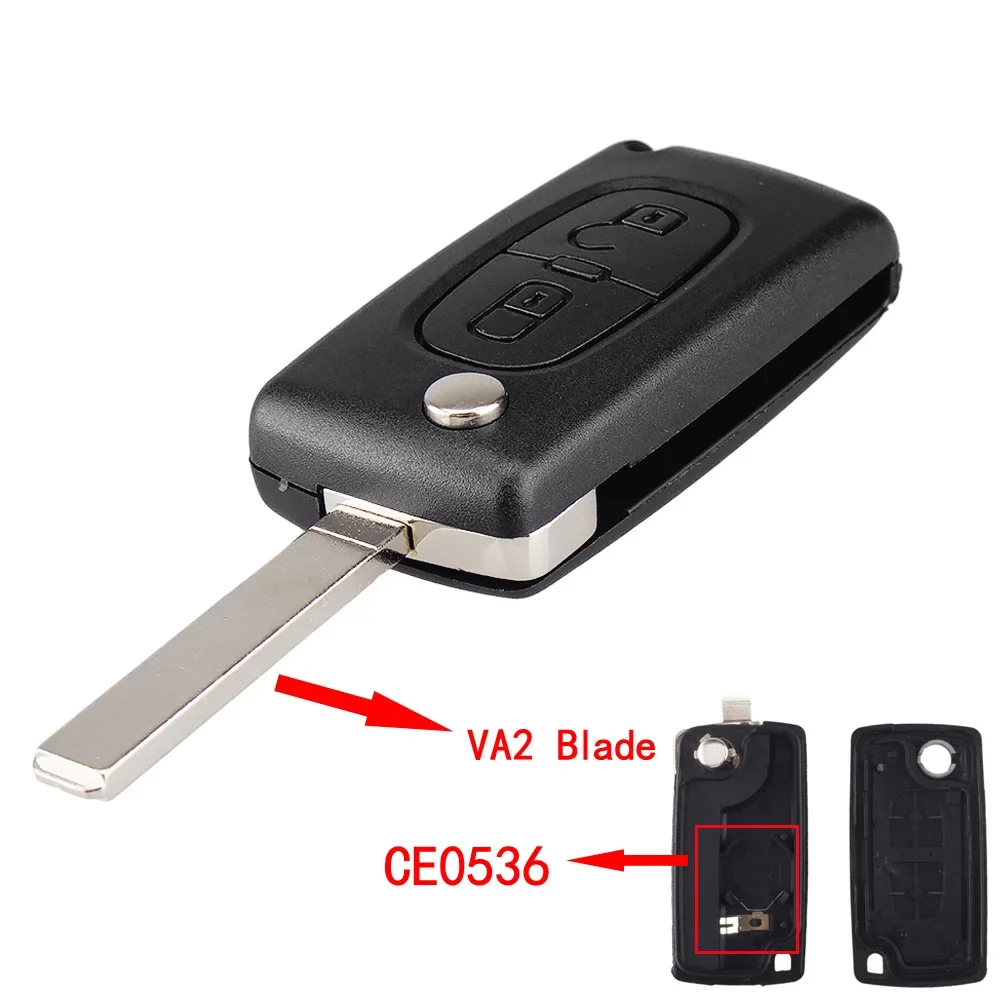 

KEYYOU Сменный 2-кнопочный дистанционный складной брелок для ключей с лезвием для Citroen C2 C3 C4 C5 C6 C8