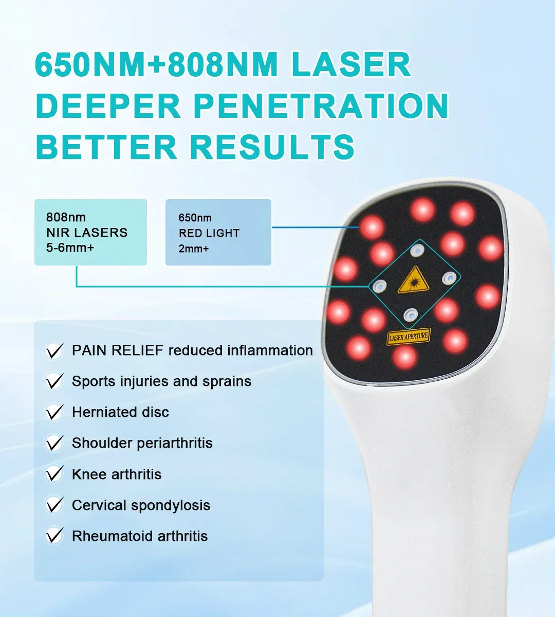 Ручной бестселлер Handhold Cold las er Устройство для терапии красным светом Портативный