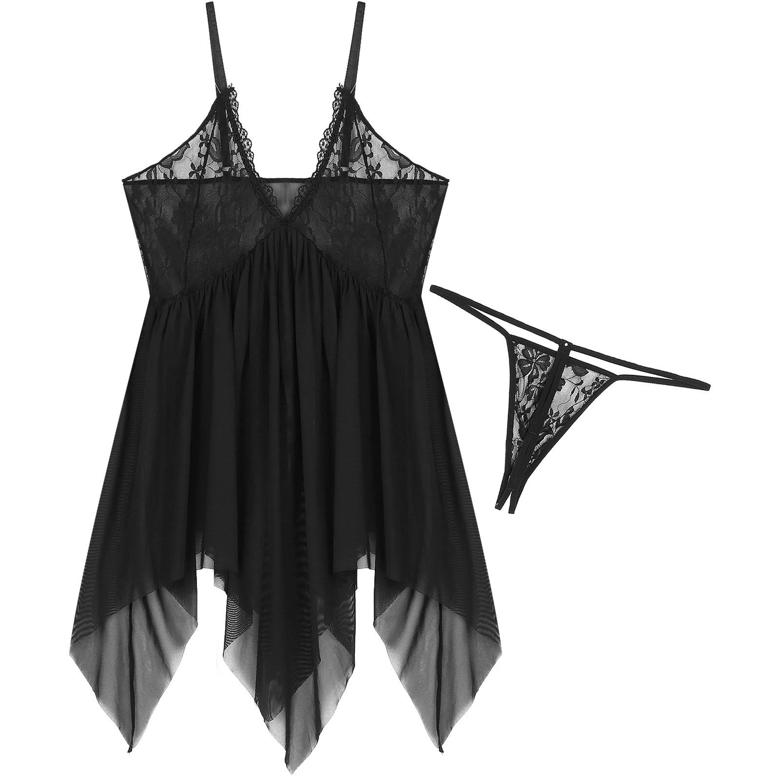 Мужское нижнее белье с цветочными кружевными чашками и V-образным вырезом ночная