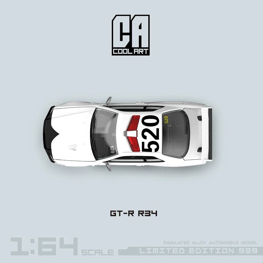 TIME MICRO/COOL ART 1:64 GTR34 Модель автомобиля с открытой крышкой для коллекции дисплея и