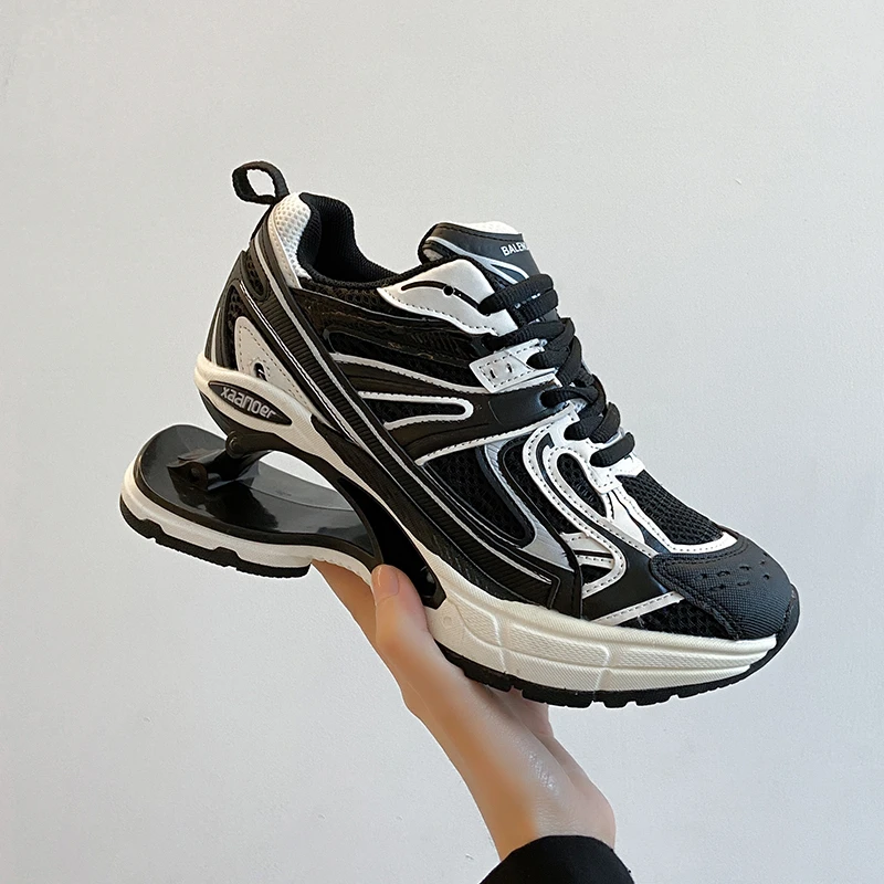 2023 New Women'S Shoes Sneakers Summer Shoes Thick Sole Increased Mesh Breathable Shock Absorption Suspension Leisure