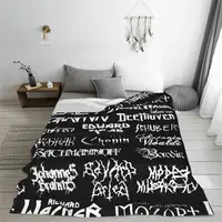Heavy Metal Classical Composers Blanket Fleece Mozart Beethoven Chopin Bach Mendelssohn Soft Throw Blankets Travel Bedroom Quilt