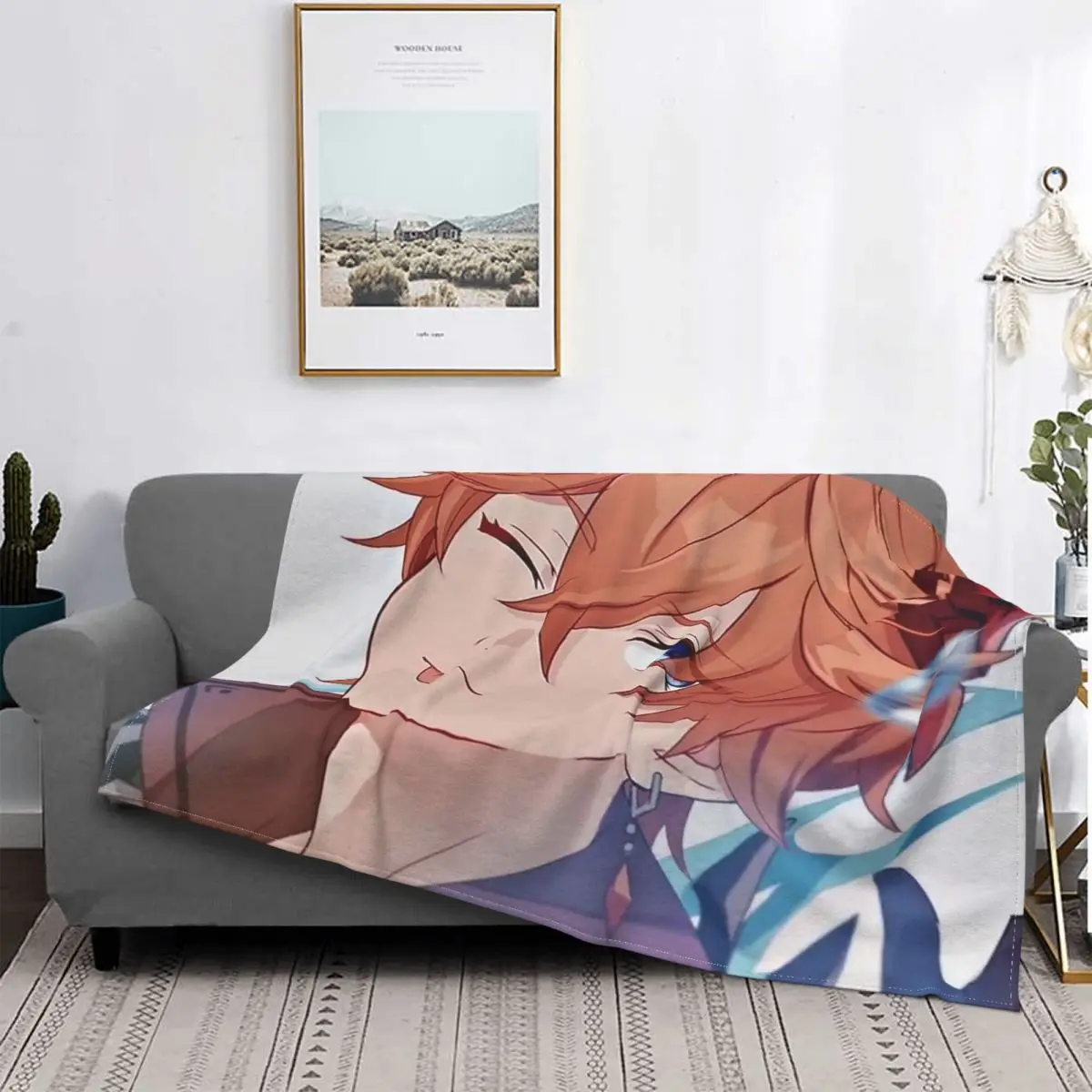 

Childe Ajax Genshin Impact Blanket Flannel Printed Game Anime Breathable Ultra-Soft Throw Blankets for Sofa Couch Bedding Throws