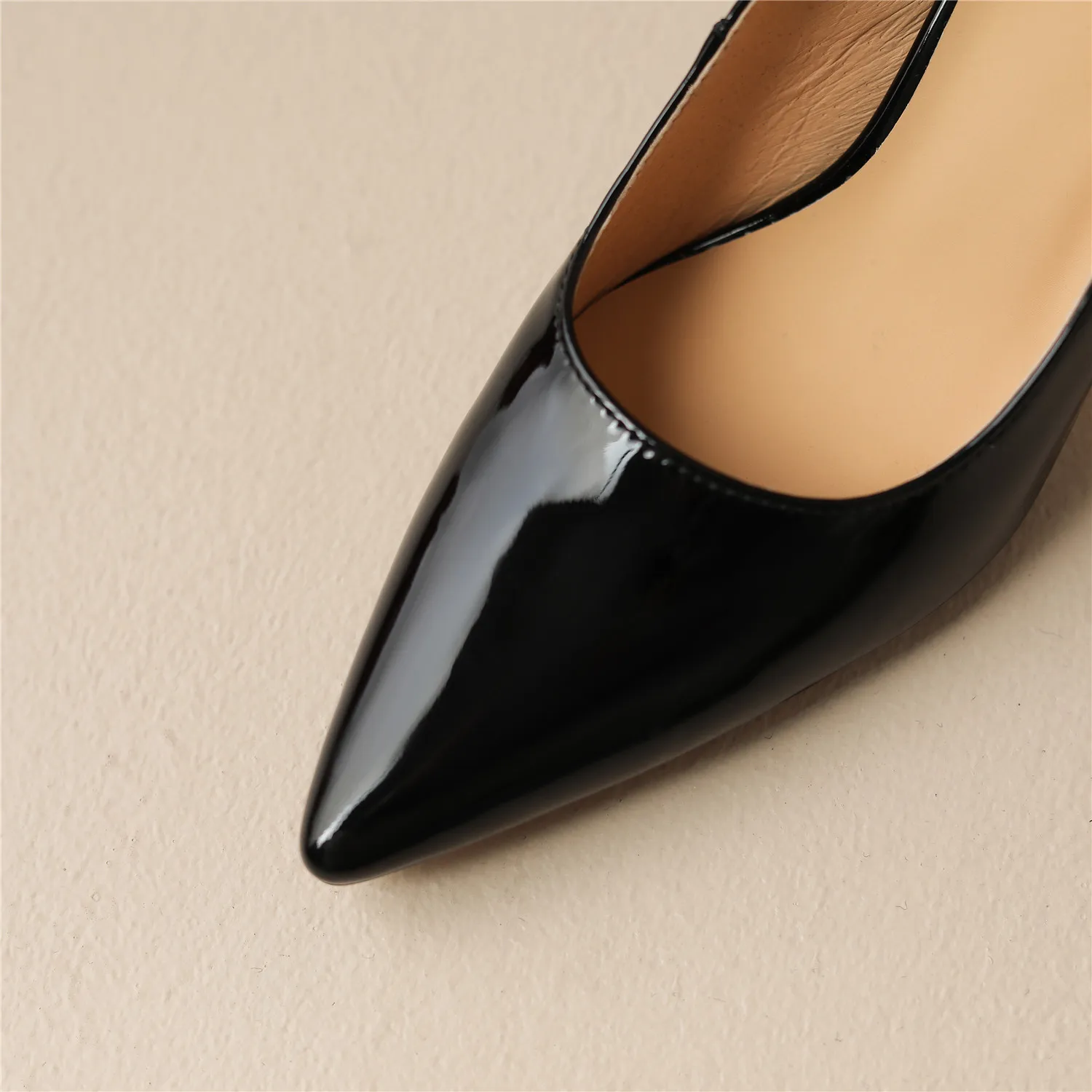 Women Patent Leather Pointed Pumps Toe Thin High Heels Office Wedding Shoes Spring Autumn Sexy Handmade Shoes Big Size 46 47