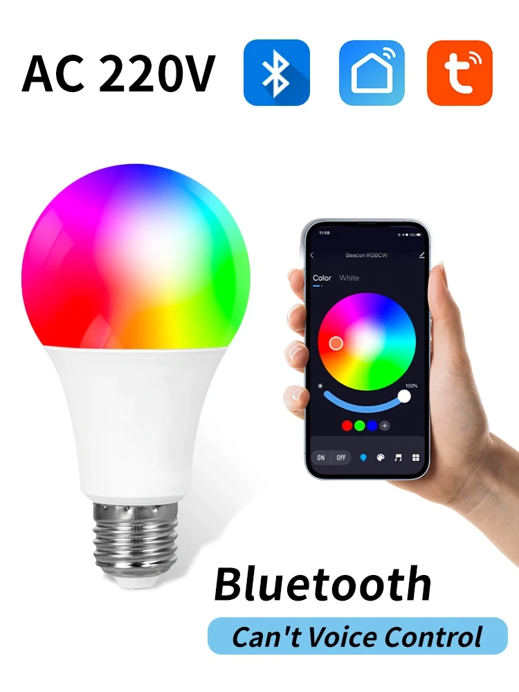 

GGBEE Bluetooth RGB Светодиодная лампа Tuya E27