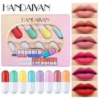 handaiyan lipstick makeup matte mini capsule lipstick velvet lightweight portable lipstick hihg intensity pigments lip cosmetics