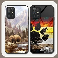 bear phone case tempered glass for huawei p40proplus p30 p40 p50 p20 p9 psmartp z pro plus 2019 2021 cover