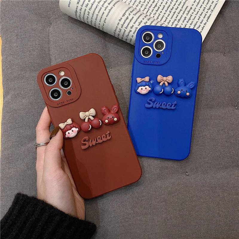 

Plain Solid Color Cute 3D Flower Cartoon Phone Case for OPPO R11 15 A5 9 11 15 32 52 55 93 Reno 4 5 6 7 Pro for Girls