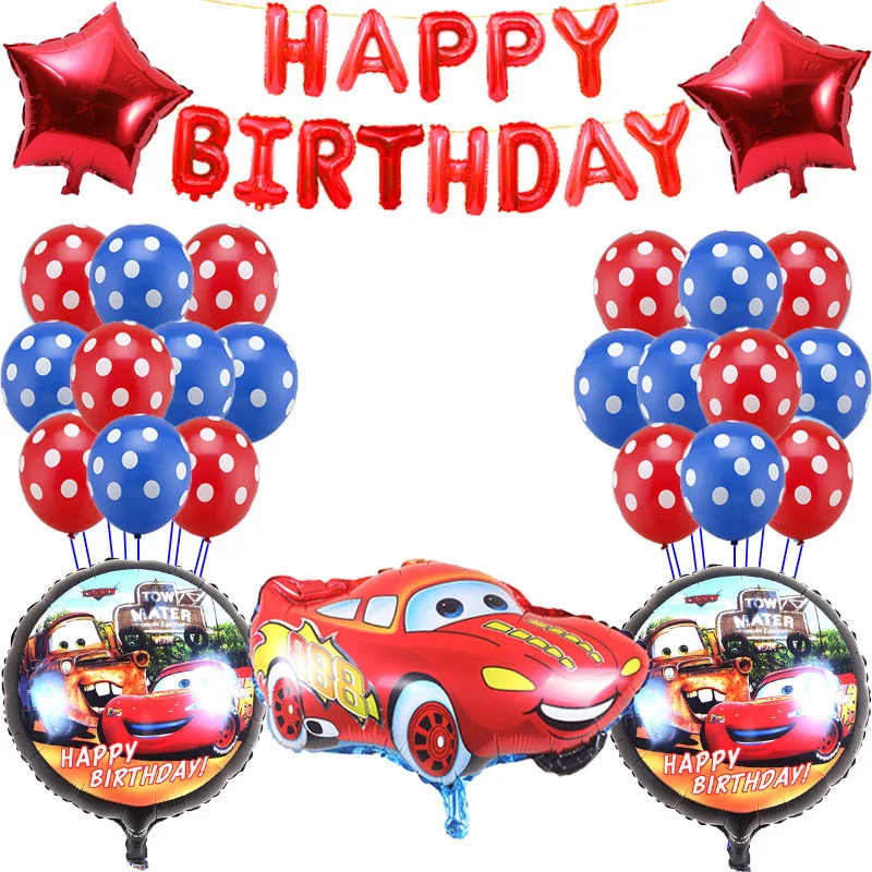 27 шт. Disney McQueen гоночные автомобили, украшения на день рождения, Мультяшные алюминиевые бриллиантовые наборы, детские игрушки, подарки, строительные принадлежности