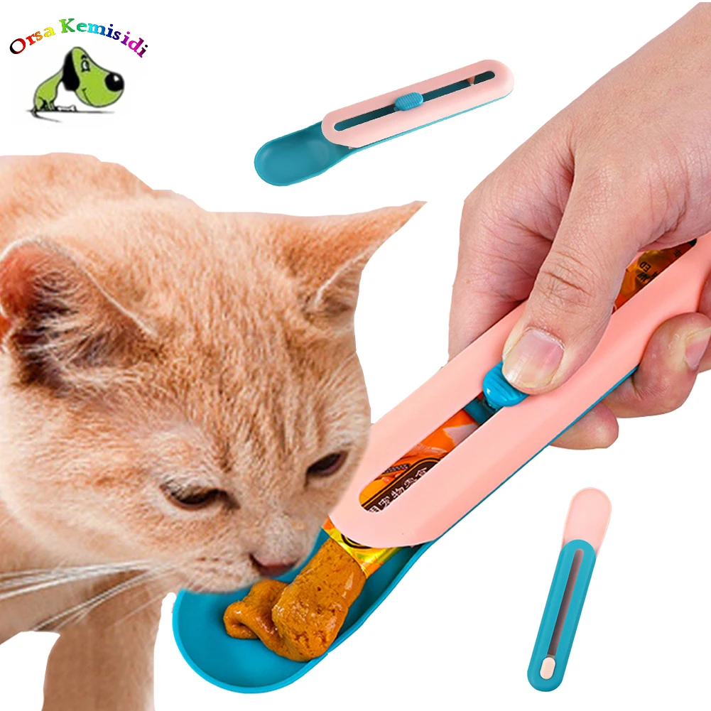 

Pets Feeder Cat Strip Squeeze Spoon for Lickable Wet Cats Treats Pet Liquid Snack Feeding Scoop Multi Functional Kitten Spoons