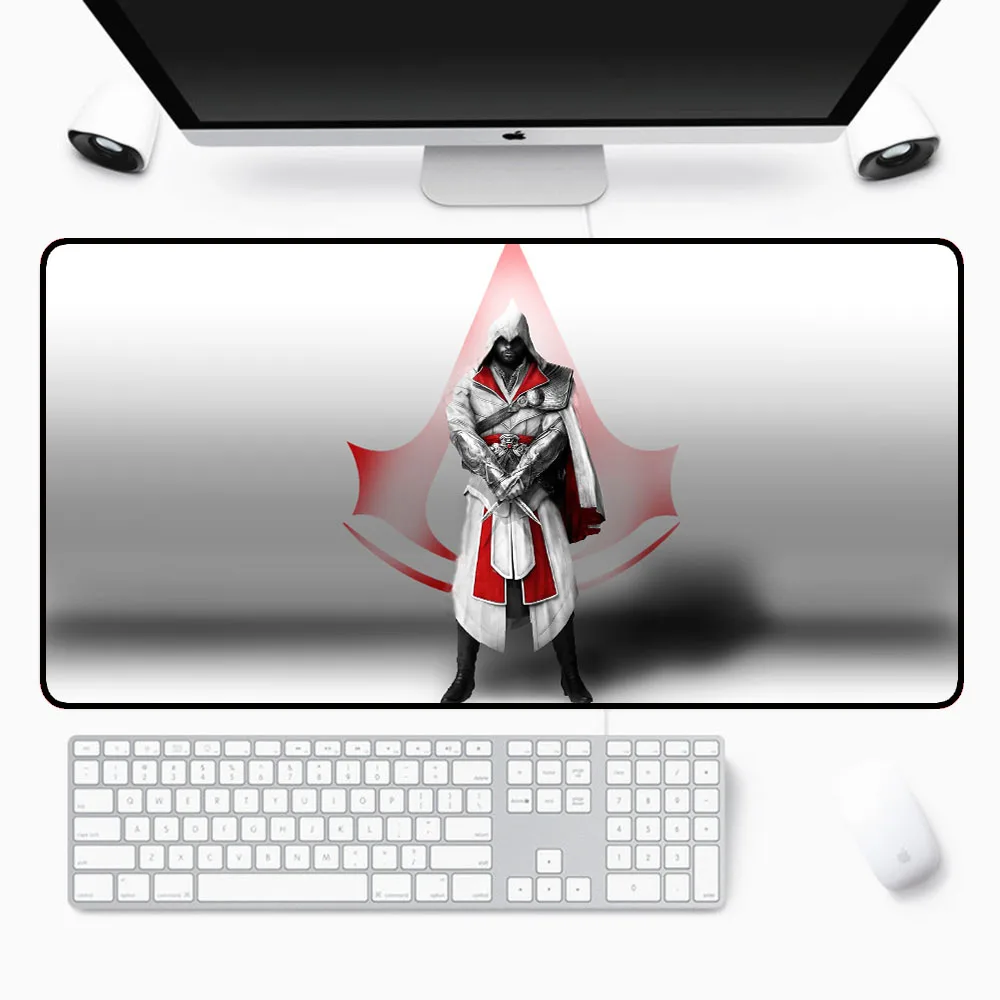 Игровой коврик для мыши Assassins Creed, Модный настольный компьютерный коврик для клавиатуры, с резиновым замком, большой коврик для мыши 400x900x3 мм