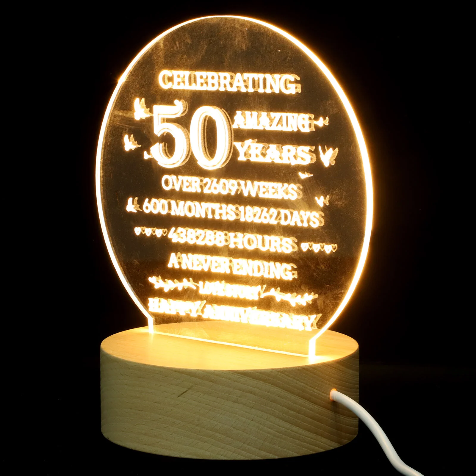 

Desk Lamp Lover Gift Bedside Night Personalized 3d Adjustable Light For Girl Wedding