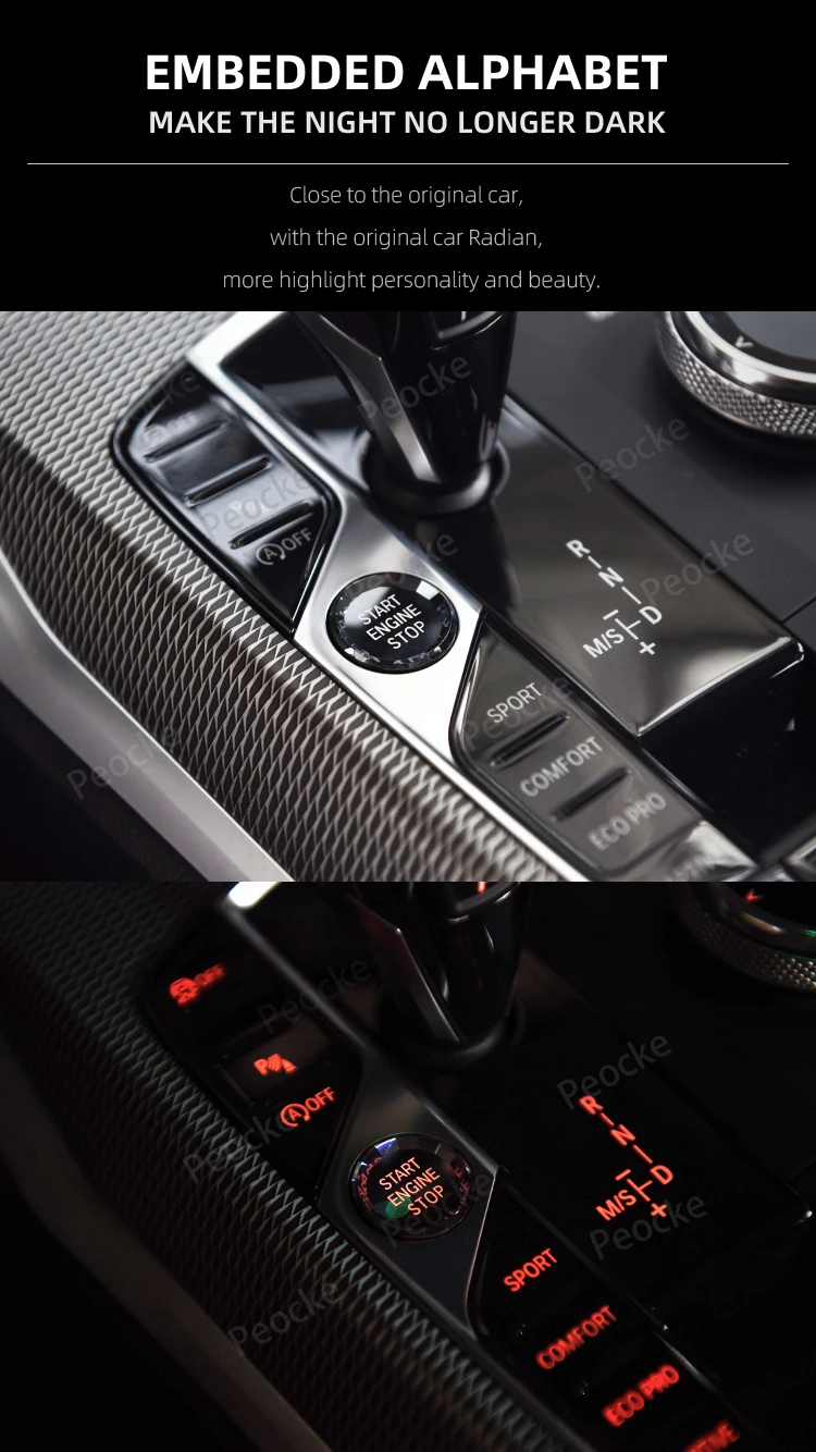 Кнопка переключения двигателя Crystal Start Stop для BMW G20 G26 G28 G29 G05 G30 F10 F20 F30 F26 F22 E71 E70