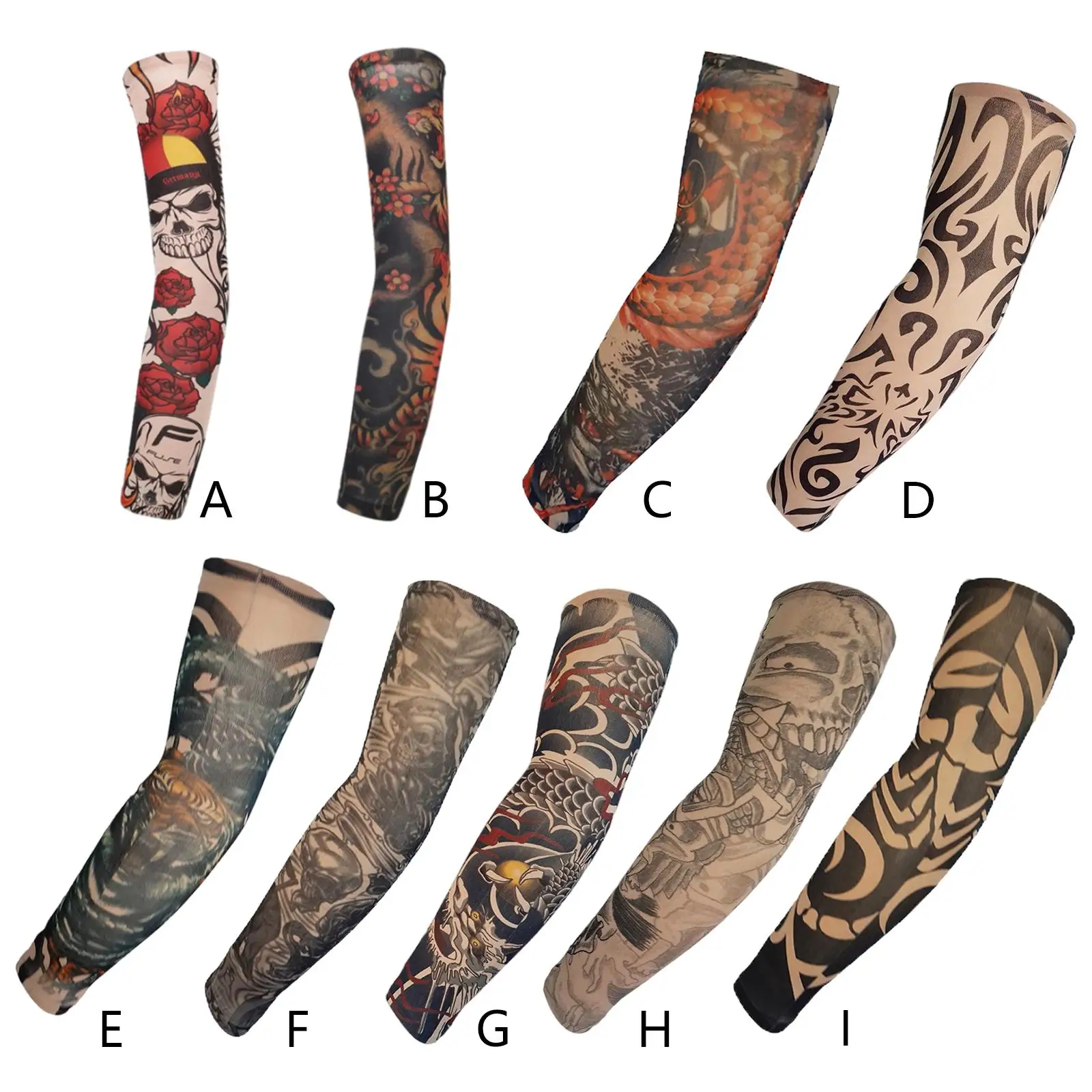 

1x Arm Sleeves Arm Cover Sun Protection Art Arm Stockings Seamless Tattoo Sleeve