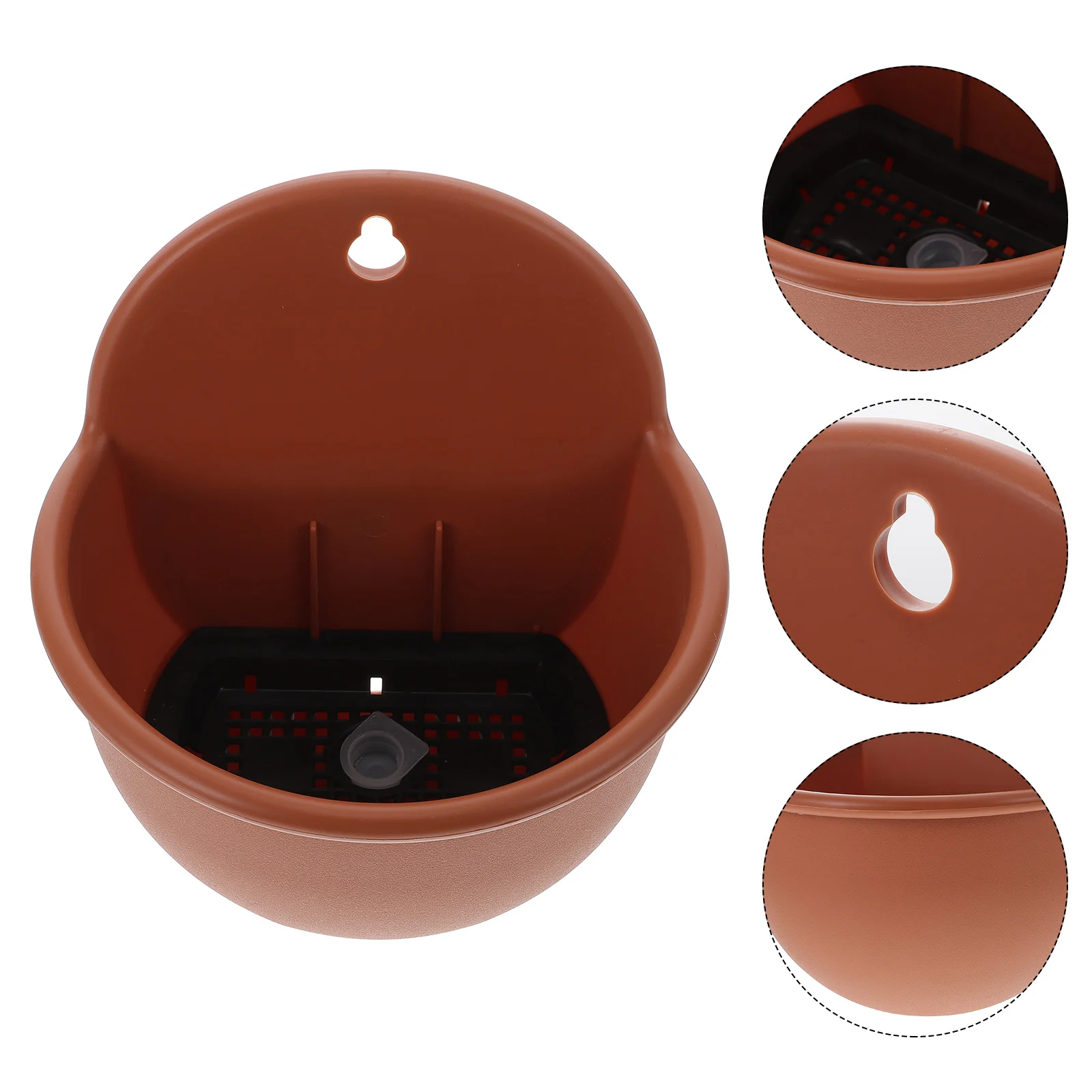 

Hanging Planter Wall Potflower Gardenplanters Fencehalf Mount Vertical Porch Round Holders Rail Holder Pots Railing Decoration