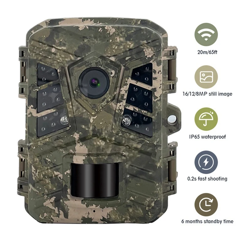 

1 компл. Наружная мини-камера слежения 24 Мегапикселя HD Водонепроницаемая инфракрасная камера (без батареи и TF-карты)