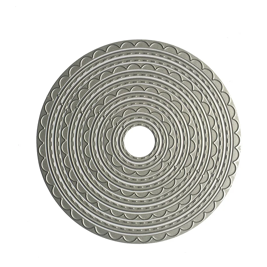 Круглая кружевная волна Синусоидальная рамка для скрапбукинга режущие штампы